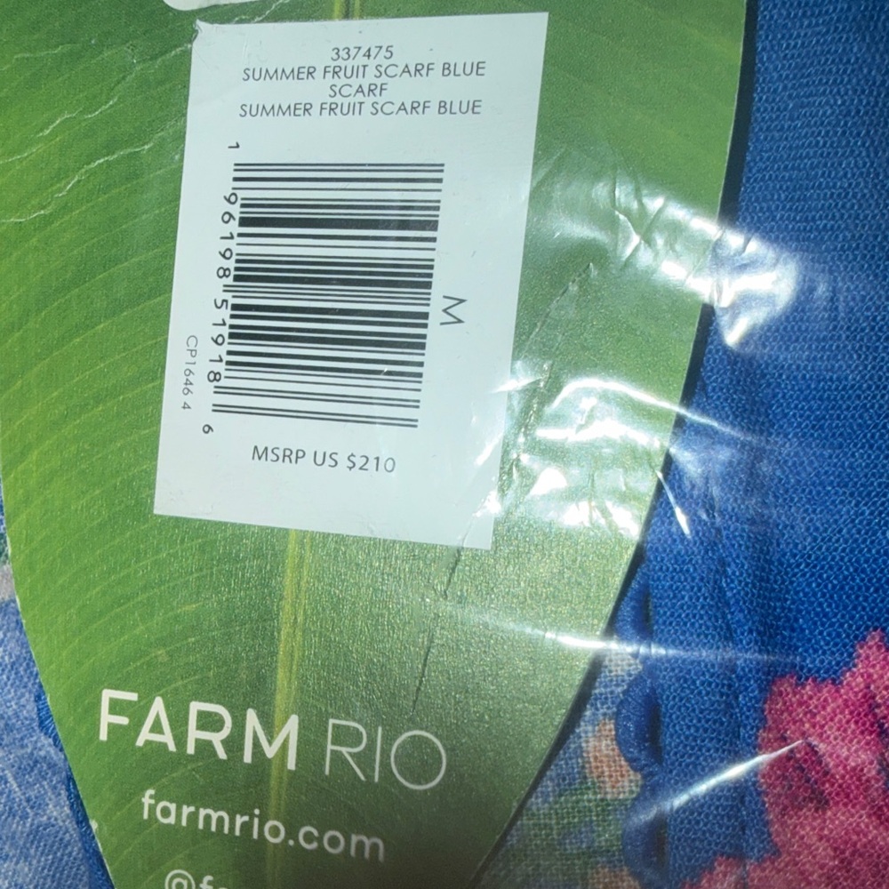 NEW FARM Rio Summer Fruit Scarf Blue/Pink Mini Dress - Picture 8 of 10